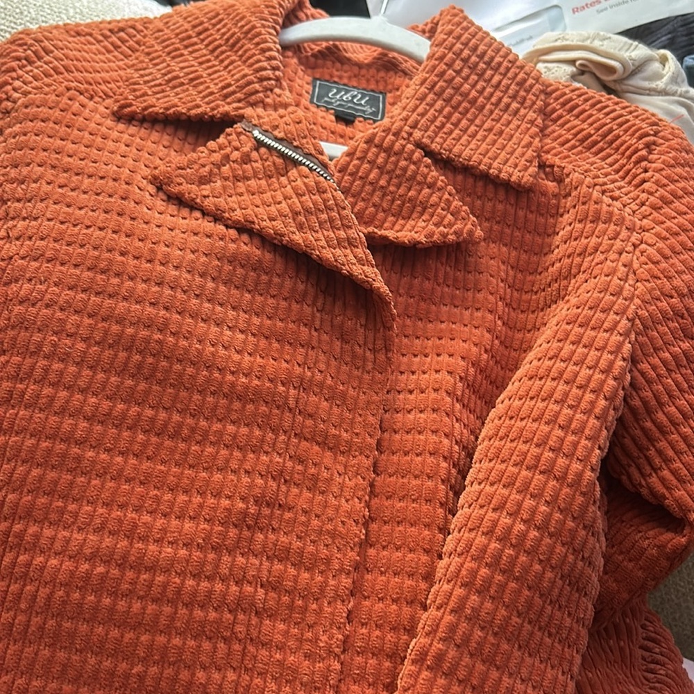 * UBU Pack Your Personality Papaya Orange Zip Jacket SZ Small *